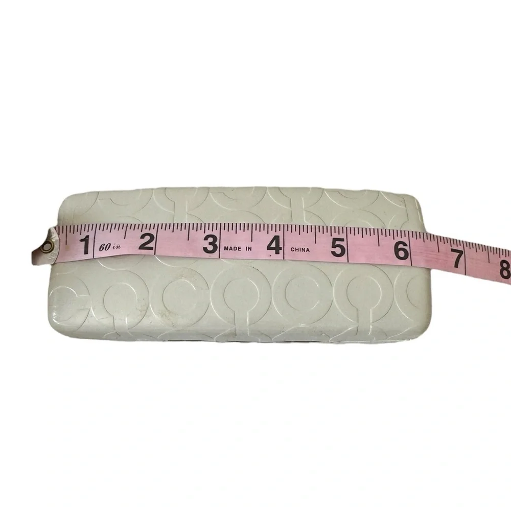 Coach Embossed Hard‎ Glasses Case in Putty